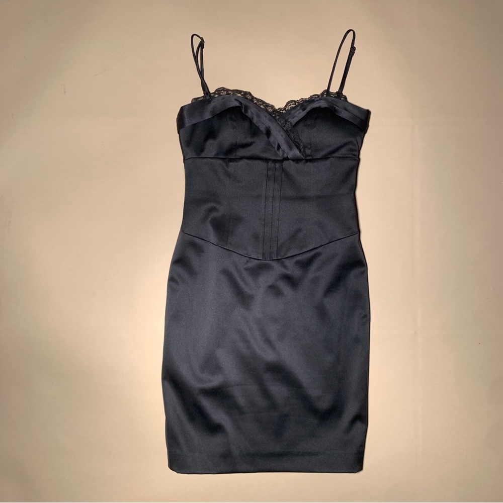 Elegant Black Satin Dress Laundry by Shelly Segal